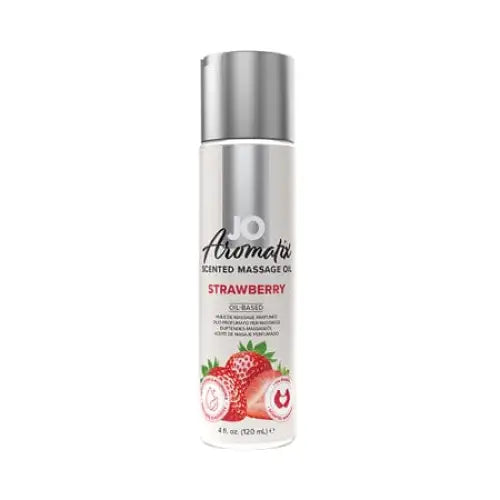 JO Aromatix Strawberry Massage Oil 4 oz - Seed Oil for Relaxing Aromatic Massages