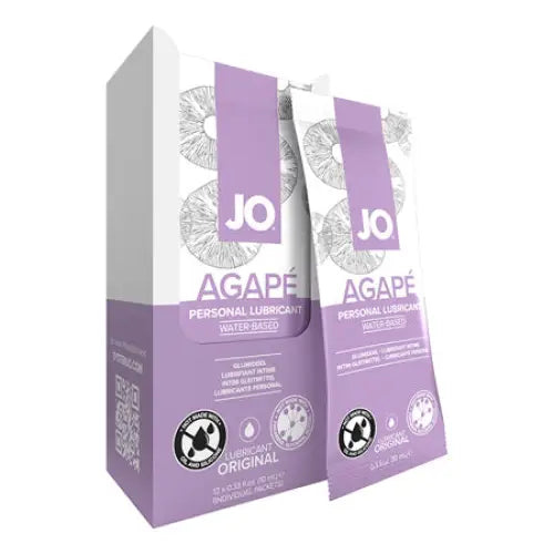 Jo H2O Agape Lubricant Foils 12-Piece Display 0.34 oz. - Water Based Lubricant