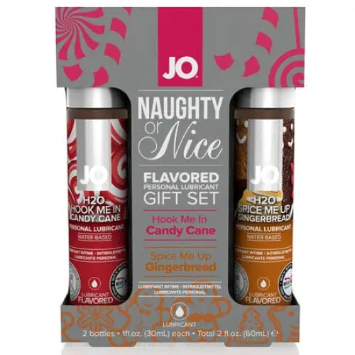 JO Lubricants and Toy Cleaners JO H2O - Candy Cane & Gingerbread - Gift Set (Water-Based) 1 fl oz / 30 ml at the Haus of Shag