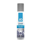 Bottle of JO H2O Cool 1oz. water based lubricant with a blue and white label