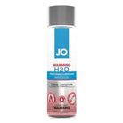 Bottle of JO H2O warming water-based personal lubricant, showing cooling feature, 2 oz size