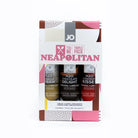 Triple pack Neapolitan flavored personal lubricants in vanilla, chocolate, and strawberry varieties