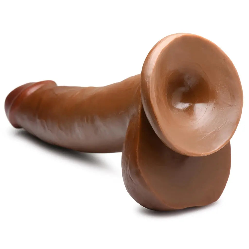 Curve Novelties Dildos Brown Jock 8 Inch Dong With Balls at the Haus of Shag