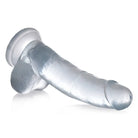 Jock C-Thru Dildo with Balls - Clear silicone, phthalate free, suction cup base