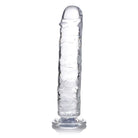 Jock C-Thru Slim Dildo - Clear glass dildo with textured shaft ideal for curve toys