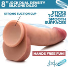 Curve Novelties Dildos 8 Inch Curve Toys Jock Dual Density 8 in. Silicone Dildo with Balls & Suction Cup Light at the Haus of Shag