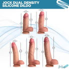 Jock Dual Density Silicone Dildo with Suction Cup and Measurements in Various Sizes