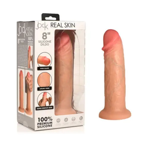 Jock Real Skin Silicone Dildo 8 in. Light - Realistic Dildo