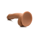 Jock Soccer Sam 7 in. Dildo with Balls Dark, brown silicone silicone toy with single silicone