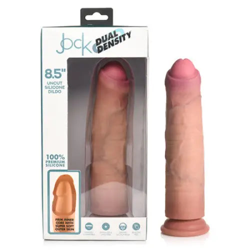 Jock Uncut 8.5 in. Dual Density Silicone Dildo Light - Realistic Dildo