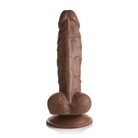 Chocolate covered Jock Weightlifting Wesley 7 in. Dildo with Balls Dark on display