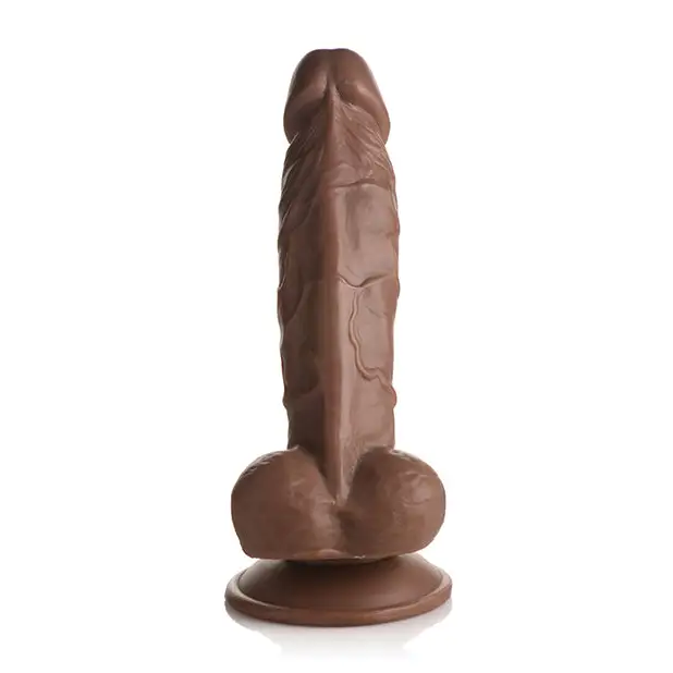 Chocolate covered Jock Weightlifting Wesley 7 in. Dildo with Balls Dark on display