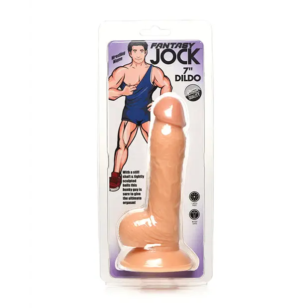 Jock Wrestling Wayne 7 in. Dildo with Balls Light shown as the original penis dil