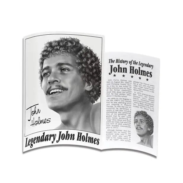 Promotional brochure featuring smiling John Holmes for Ultraskyn Realistic with suction cup