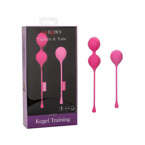 CalExotics Sexual Enhancers Kegel Training 2 Pc Set - Pink at the Haus of Shag