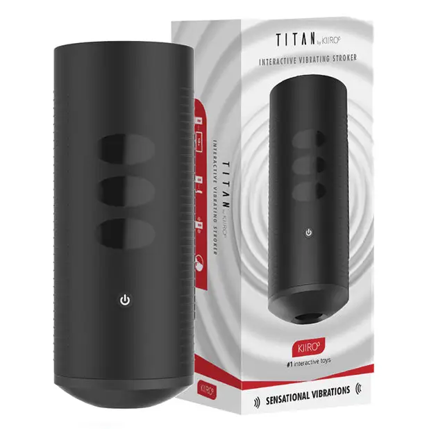 Kiiroo Titan Interactive Vibrating Stroker - Black - Manual Stroker