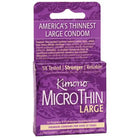 Kimono MicroThin Large Condom in purple packaging with a white label and design