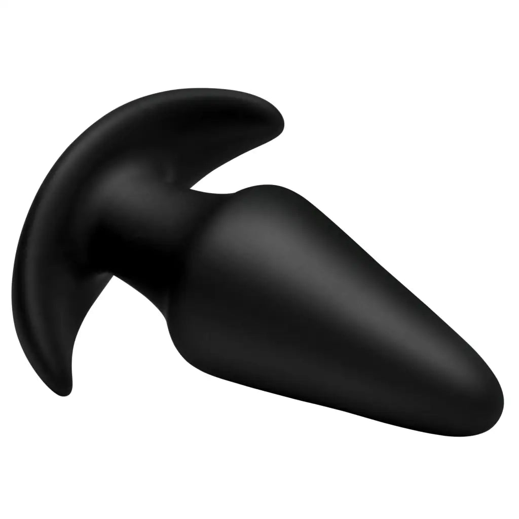 Kinetic Thumping 7x Anal Plug: black silicone, curved shape for ultimate pleasure