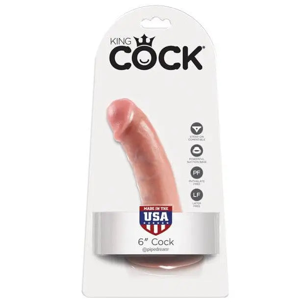 King Cock 6’ Realistic Dildo with Suction Cup Base in Flesh Colored Packaging