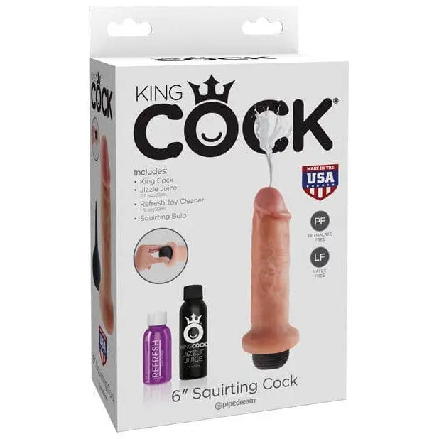 King Cock 6’ Squirting Realistic Dildo - life-like squiring cock with realistic design