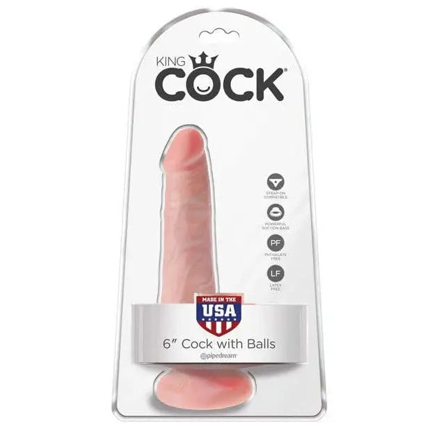 King Cock 6’ Cock with Balls - Flesh-colored phallic-shaped sex toy packaging