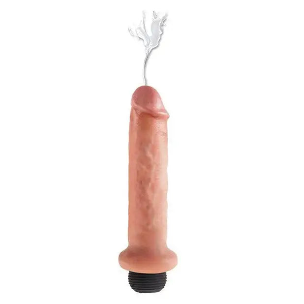 King Cock 7’ Squirting Dildo with white plume, anatomically-shaped squirting cock