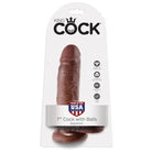 King Cock 7’ cock w balls in realistic brown silicone packaging from King Cock