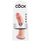 King Cock 9’ dildo in retail packaging with flesh-colored phallic design