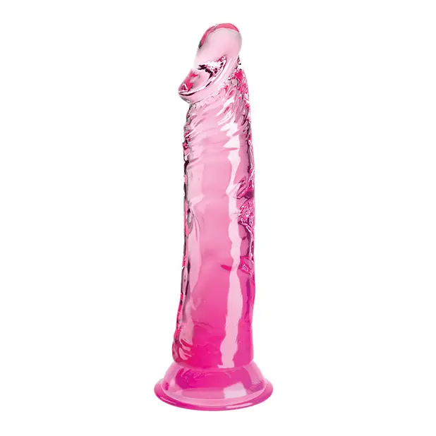 King Cock Clear 8in Pink - Realistic Dildo