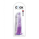 King Cock Clear 8in Pink - Purple - Realistic Dildo