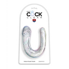 King Cock Clear Medium Double Trouble Dildo - Clear - Dongs & Dildos