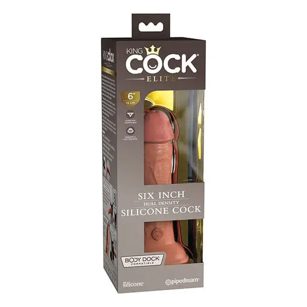 King Cock Dongs & Dildos Tan King Cock Elite 6" Dual Density Silicone Cock at the Haus of Shag