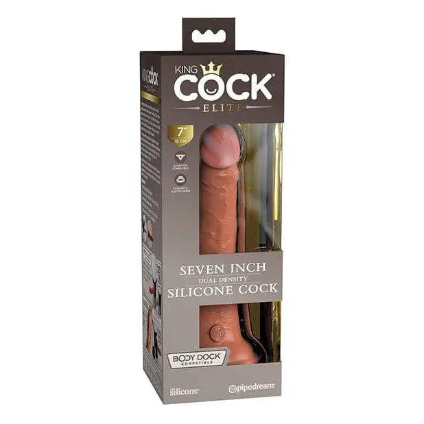 King Cock Elite 7’ Dual Density Silicone Cock in retail packaging on display