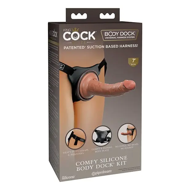 King Cock Strap Ons King Cock Elite Comfy Silicone Body Dock Kit at the Haus of Shag