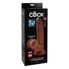 King Cock Plus Triple Density Dildo with Swinging Balls - 8’’ / Chocolate - Realistic Dildo