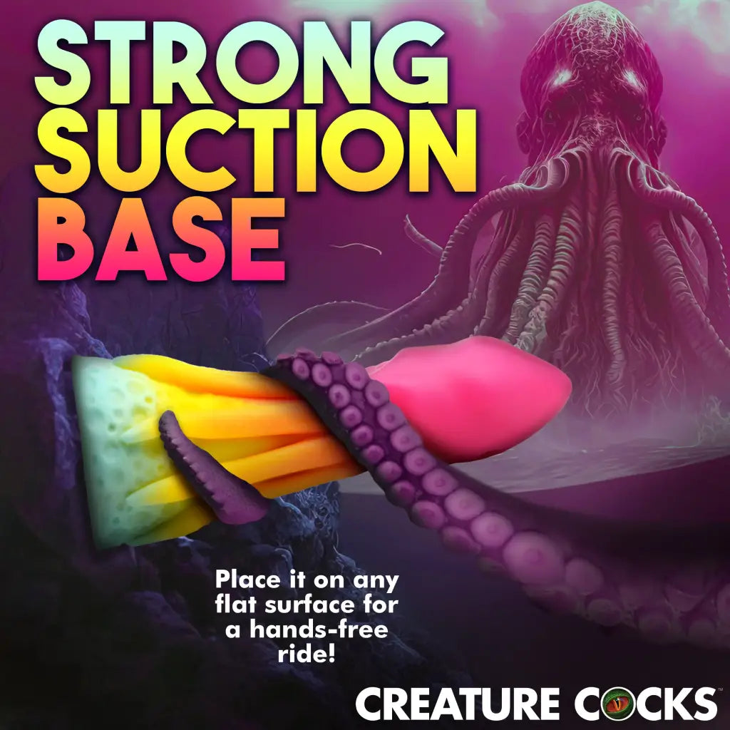 Creature Cocks King Kraken Silicone Dildo with colorful tentacle design and suction cup base