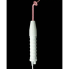 A pink and white plastic toothbrush with a pink handle for the Kinklab Neon Wand