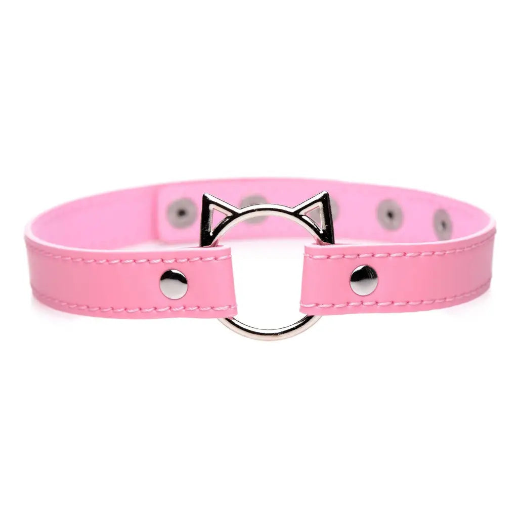 Master Series Collar Kinky Kitty Ring Slim Choker at the Haus of Shag