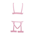 Allure Lingerie Lingerie - Packaged Kitten Teaser Strappy Open Cup Bra & Open Panty W/leg Straps O/s at the Haus of Shag