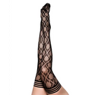 Kixies Elle Black Fishnet Diamond Size D - A - Stockings