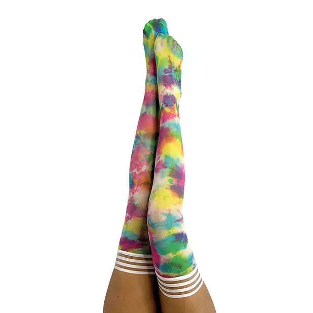 Kixies Gilly Multi-Color Tie-Dye - Medium - Stockings