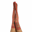 Kixies Grace Plaid Thigh-High Red Size A - Stockings