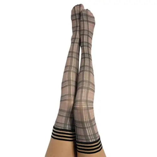 Kixies Lori Tan/Grey Plaid - Size A - Stockings