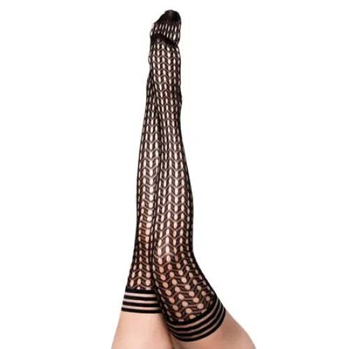 Kixies Mimi: Black Fishnet Circles- Size A - Stockings