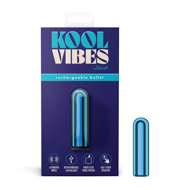 Kool Vibes Rechargeable Mini Bullet Blueberry - Blueberry - Vibrators and Massagers