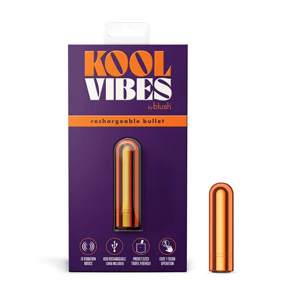 Kool Vibes Rechargeable Mini Bullet Tangerine - Tangerine - Vibrators and Massagers