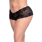 Lace Boyshort Black - 1x/2x - Panties