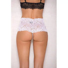 Icollection Lingerie Lingerie - Hanging Lace & Pearl Boyshort W/satin Bow Accents at the Haus of Shag