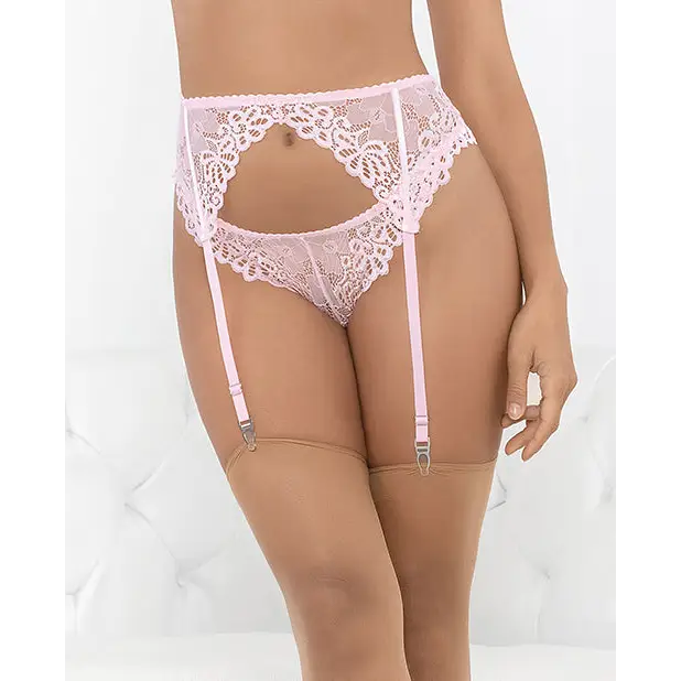 Lace Romance Garterbelt - Pink / Small - Garter Belt