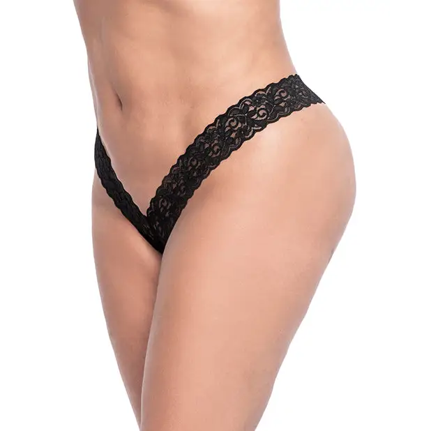 Lace V Front Boy Short Black - Extra Large - Briefs